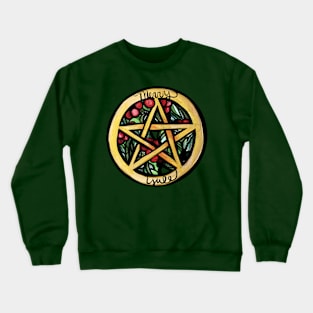 Merry Yule Pentacle Holly Berry Crewneck Sweatshirt